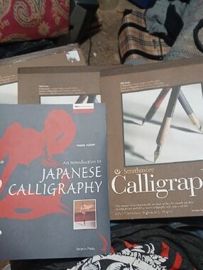 Lit of 3 Strathmore Calligraphy Pad & Japanese Calligraphy Book - Black/Red